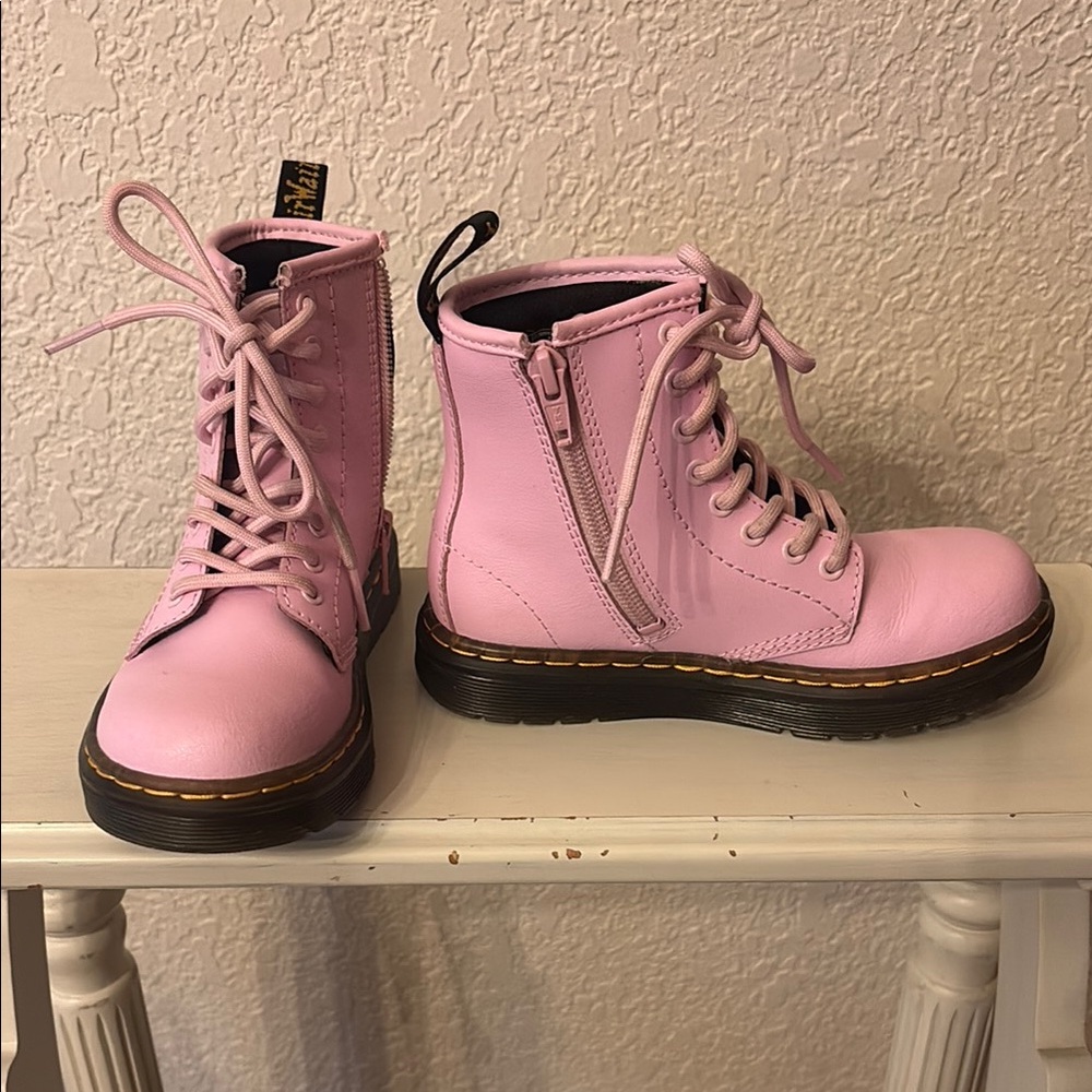 Doc Martens Pink Lace-Up Boots (Girls)